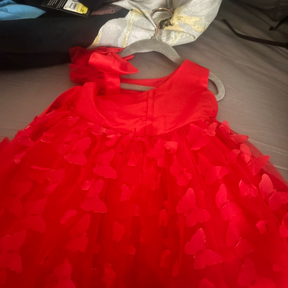 Elegant Red Butterfly Kids Formal Dress